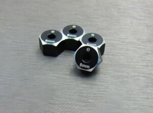 SAMIX SAMend-6063-8 Alum. Hex Adapter (8mm) schwarz