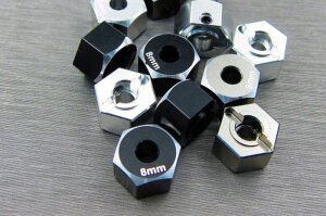 SAMIX SAMscx2-6063-8 Alum. Adaptateur hexagonal (8mm) noir