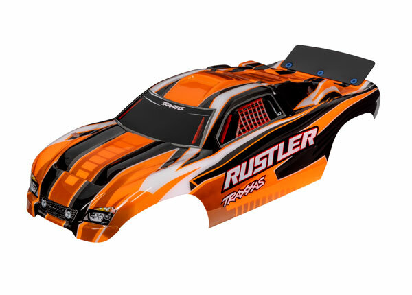 Traxxas TRX3750T Karo Rustler (adatto anche al Rustler VXL) arancione, completamente verniciato