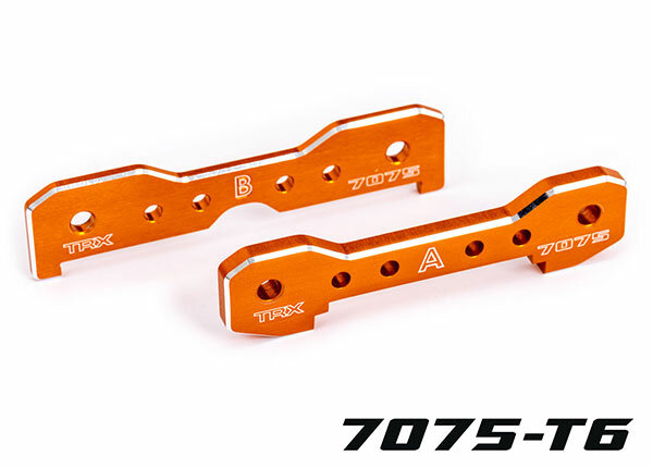 Traxxas TRX9629T Support de bras de suspension avant 7075-T6 Alu orange anodisé