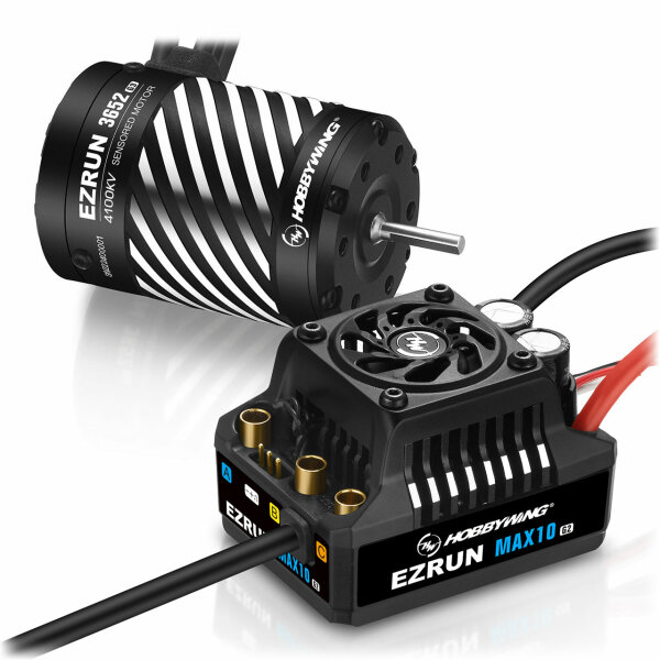 Hobbywing HW38020347 Ezrun MAX10 G2 80A Combo with 3652SD-4100kV 3,175 shaft
