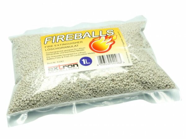 Extron X3361 FIREBALLS Fire Protection Fire Extinguishing Granules for Lithium Batteries / 1 Litre