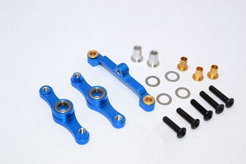 GPM TT048-B Aluminum Steering Set With Ball Bearing Blue Tamiya