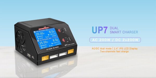 Ultra Power UP7 DUO LiPo-NiMh Ladegerät 2x 10 A und 2x 200 Watt