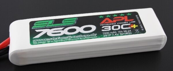SLS XTRON 7600MAH 2S 7.4V 30C/60C LiPo battery 30C +60C Traxxas models
