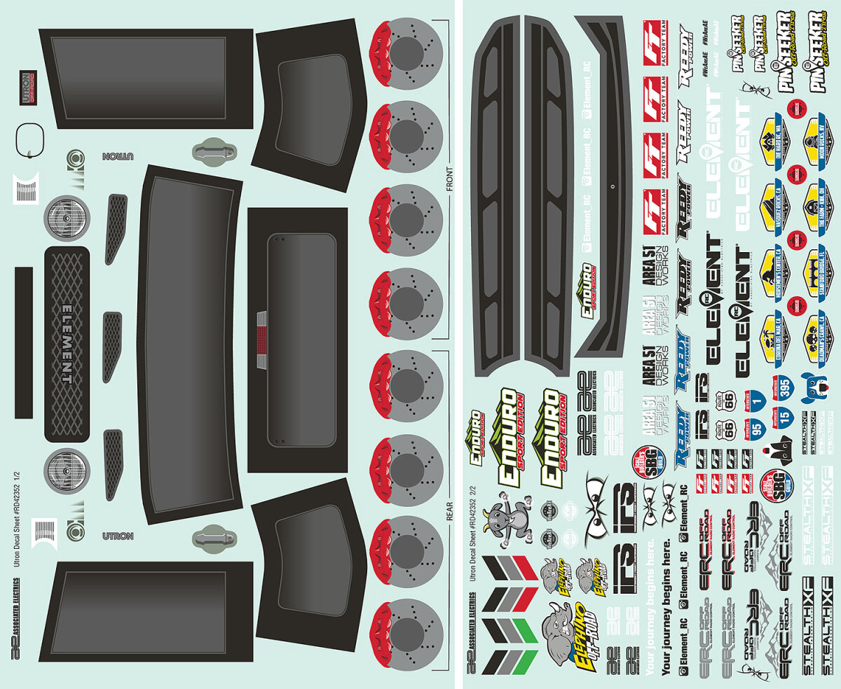Element RC 42352 Enduro SE, Utron body sticker sheet