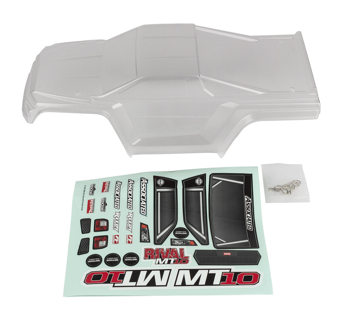 Team Associated 25829 RIVAL MT10 body V2, clear