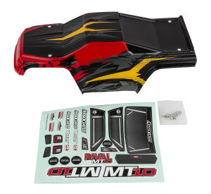 Team Associated 25830 RIVAL MT10 body V2, red-yellow
