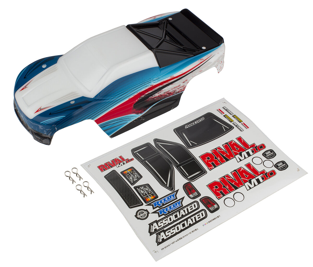 Team Associated 25839 Rival MT10 body, red-blue