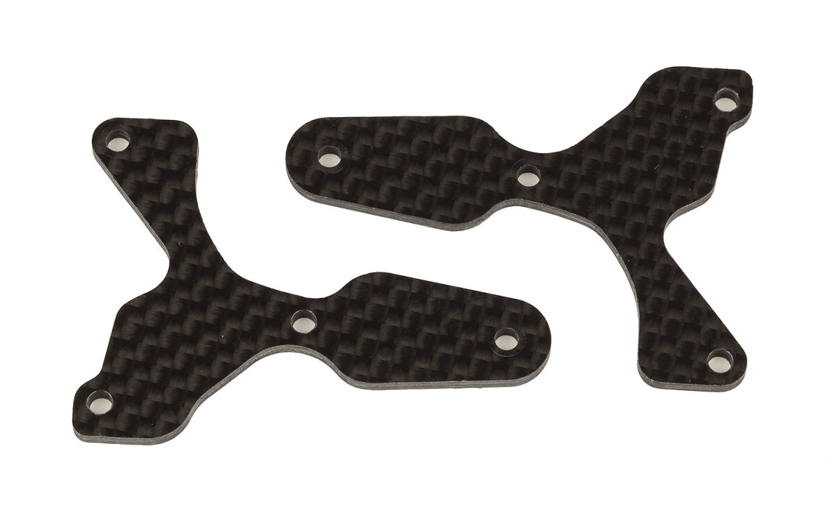 Team Associated 81532 RC8B4 FT front lower control arm inserts, carbon fiber, 2.0 mm