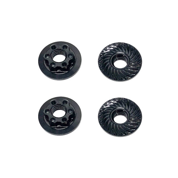 Dadi Ruota In Acciaio Seghettato Low Profile Team Associated 4 Mm (nero) - 10 Pezzi