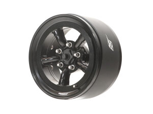 Boom Racing BRPB053BKBK ProBuild 1.9" M5 Adjustable Offset Aluminium Beadlock Felgen (2) Schwarz/Schwarz