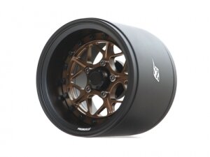 Boom Racing BRPB022MBKBZ-EW ProBuild 1.9" Extra Wide LGB Adjustable Offset Aluminium Beadlock Felgen (2) Matt Schwarz/Bronze