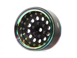 Boom Racing BRPB017NEOMBK ProBuild 1.9" R12 Adjustable Offset Aluminium Beadlock Felgen (2) Neo Chrome/Matte Black