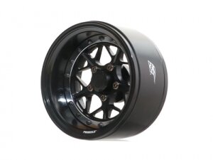 Boom Racing BRPB020BKBK ProBuild 1.9" LGB Adjustable Offset Aluminum Beadlock Wheels (2) Schwarz/Schwarz