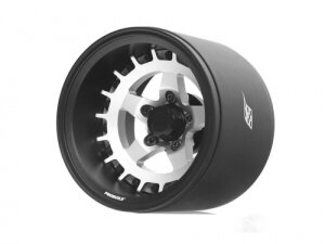 Boom Racing BRPB018BKRS-EW ProBuild 1.9" Extra Wide SS5 Adjustable Offset Aluminum Beadlock Wheels (2) Matte Black/Flat Silver
