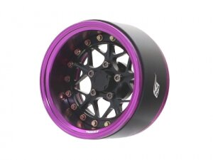 Boom Racing BRPB031PBK ProBuild 1.9" LGB Adjustable Offset Aluminum Beadlock Felgen (2) Lila/Schwarz