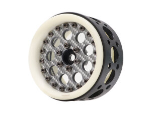 Boom Racing BRPB2210WCF ProBuild 2.2" Ultra Lightweight Performance CR6 Adjustable Offset Beadlock Felgen (2) Weiß/Kohlefaser