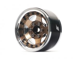 Boom Racing BRPB001CRBZ ProBuild 1.9" SV5 Adjustable Offset Aluminium Beadlock Felgen (2) Chrom/Bronze