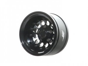 Boom Racing BRPB15502BKBK ProBuild 1.55" R12 Adjustable Offset Aluminum Beadlock Felgen (2) Schwarz/Schwarz