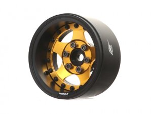 Boom Racing BRPB034MBKGD ProBuild 1.9" SV5 Einstellbare Offset Aluminium Beadlock Felgen (2) Matt Schwarz/Gold