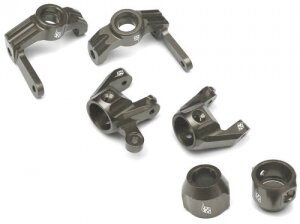 Boom Racing BR682COMBO1GM Vaterra K5 Performance Combo Paket mit Werkzeugkoffer (C-Nabe, Achsschenkel vorne, Nabenträger hinten) - 1 Satz Gun Metal für Vaterra K5 Blazer Ascender