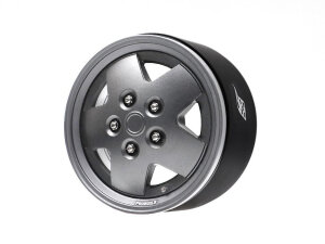 Boom Racing BRPB063GMGM-NW ProBuild 1.9" Narrow CSK LSE 5-Speichen Classic Adjustable Offset Aluminum Beadlock Wheels (2) Gun Metal/Gun Metal