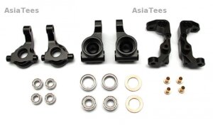 Boom Racing BRB5COMBO1BK Aluminium Upgrade Lenkung Combo Set mit Werkzeugkoffer für RC10B5 - 3 Teile Schwarz für Team Associated RC10B5