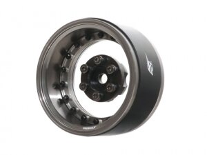 Boom Racing BRPB025GMA ProBuild 1.9" CAL 6-LUG Adjustable Offset Beadlock Felgen (2) Gun Metal /Clear