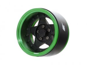 Boom Racing BRPB030GMBK ProBuild 1.9" RTS Adjustable Offset Aluminum Beadlock Felgen (2) Grün/Mattschwarz