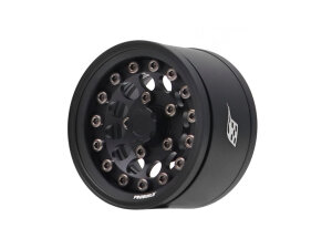 Boom Racing BRPB155013MBKMBK ProBuild 1.55" R12 Adjustable Offset Aluminium Beadlock Felgen (2) Matt Schwarz/Matt Schwarz