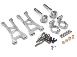 Boom Racing BR921021S Sakura D4 PRO Hinterachse komplett einstellbar (mit TOE Lenkung) Silber für 3Racing Sakura D4 RWD