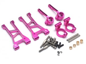 Boom Racing BR921021PK Sakura D4 PRO Hinterachse komplett verstellbar (mit TOE Lenkung) Pink für 3Racing Sakura D4 RWD
