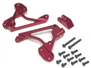 Boom Racing BR682004R Aluminium Frontstoßdämpferbrücke - 1 Paar Rot für Vaterra K5 Blazer Ascender
