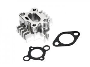 Boom Racing 5B049S Baja 5B/5T Kühlkörper Ansaugkrümmer Silber für HPI Baja 5B RTR/5B SS/5T
