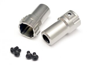 Boom Racing BR233003S Aluminium Hinterachse Lock-out - 2Stück Silber für Axial SCX10