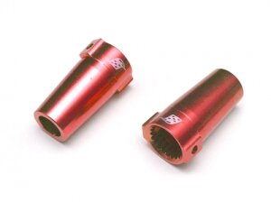 Boom Racing BR247012R Aluminium-Hinterachssperre (2) Rot für Axial Wraith