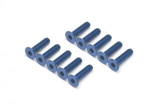 Boom Racing BRHSB312B Aluminium 7075 M3x12 Innensechskant-Flachkopfschrauben Schrauben (10) Blau