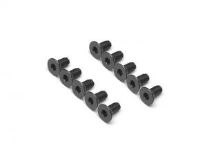 Boom Racing BRHSB36BK Aluminium 7075 M3x6 Innensechskant-Flachkopfschrauben Schrauben (10) Schwarz