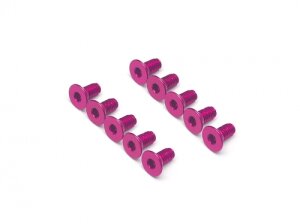 Boom Racing BRHSB36PK Aluminium 7075 M3x6 Innensechskant-Flachkopfschrauben Schrauben (10) Rosa