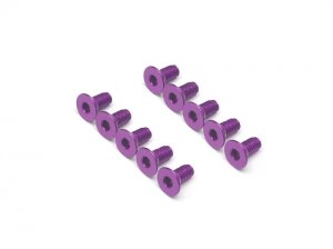 Boom Racing BRHSB36P Aluminium 7075 M3x6 Innensechskant-Flachkopfschrauben Schrauben (10) Lila