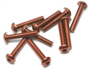 Boom Racing BRHSA316OR Aluminium 7075 M3x16 Innensechskant-Knopfschrauben Schrauben (10) Orange