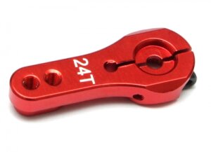 Boom Racing BRVKH7024TR Alu-Servohorn (24T) für Hitec-Servo Rot