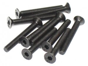 Boom Racing BRASFH3026 M3x26mm Senkkopfschrauben 12.9 Grade vernickelt Schrauben (10)