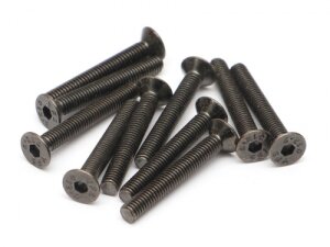 Boom Racing BRASFH3022 M3x22mm Senkkopfschraube 12.9 Qualität vernickelt Schrauben (10)