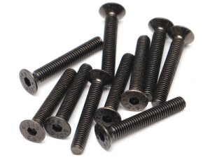 Boom Racing BRASFH3020 M3x20mm Senkkopfschraube 12.9 Qualität vernickelt Schrauben (10)