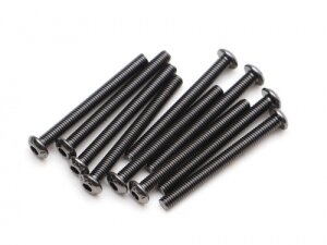 Boom Racing BRASBH3030 M3x30mm Rundkopfschrauben 12.9 Grad vernickelt (10)