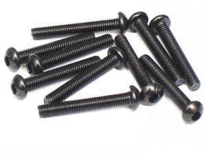 Boom Racing BRASBH3024 M3x24mm Rundkopfschrauben 12.9 Qualität vernickelt (10)