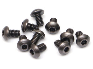 Boom Racing BRASBH2504 M2.5x4mm Rundkopfschrauben 12.9 Qualität vernickelt (10)