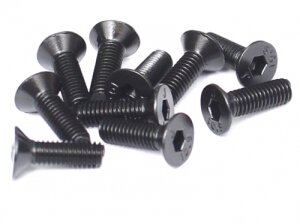 Boom Racing BRASFH3010 M3x10mm Senkkopfschrauben 12.9 vernickelte Schrauben (10)